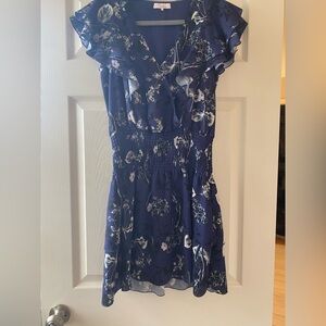 Parker Navy and White Floral Dress